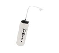 Gourde Sport, 1 Litre Bouteille d'eau de Sport Bouteille Compressible Bouteille de Sport Bouilloire avec Longues Pailles Tasse à Eau pour La Course à Pied Football Baseball, Gourde avec Paille, blanc