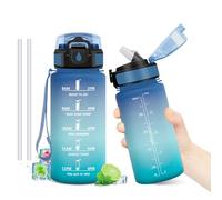 Gourde Sport 500ml, Gourde avec Paille sans BPA, Bouteille d'eau de Motivation avec Marqueur de Temps, Étanche et Réutilisable, Bouteille Réutilisable pour l'école, Sport, Bureau, Yoga, Camping