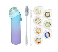 Gourde Sport, Avec Lot De 7 Capsules Aromatiques Pour Bouteille D'eau, Pods Parfumés Pour Eau Aromatique,Bouteille D'eau Étanche, Pour Gym, Course À Pied,Camping Et Randonné (Blue purple)