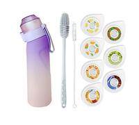 Gourde Sport, Avec Lot De 7 Capsules Aromatiques Pour Bouteille D'eau, Pods Parfumés Pour Eau Aromatique,Bouteille D'eau Étanche, Pour Gym, Course À Pied,Camping Et Randonné (purple)