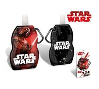 Gourde Star Wars Disney 400-500 Ml (Sans Bpa) Gourde Pliable Avec Mousqueton (Réutilisable, Accrochable, Lavable, Congelable) Multicolore