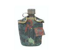 GOURDE 1 LITRE AVEC HOUSSE PROTECTION CAMO CAMOUFLAGE FLECKTARN MILTEC 14505021 AIRSOFT