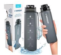 Gourde Wessper ActiveMax Triline - Bouteille de motivation en tritanium - Gris