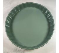 GOURMANDE Plat à Tarte en Céramique D28 cm BRETAGNE CERAMIQUE INDUSTRIE Vert amande