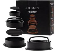 GOURMEO Presse à Burger 3en1 pour galettes Grandes, Petites ou farcies avec 50 Feuilles de Papier antiadhésives supplémentaires