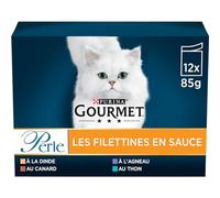 Gourmet – Les Filettines en Sauce – Aliment complet pour chat adulte – 12 x 85 g
