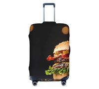 Gourmet Bacon Cheeseburger Housses de bagages de voyage élastiques pour valises de 45 à 32 cm, Noir, G