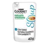 Gourmet - Crystal Soup - Lot de 32 bouillons pour Chat, avec du Thon Naturel et sa Garniture des crevettes, 40 g