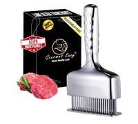 Attendrisseur de viande en acier inoxydable avec poignée longue - Marteau à viande robuste - Gadget de cuisine professionnel - Facile à nettoyer - Garantie 5 ans