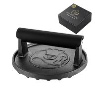 Gourmet Easy Presse à Burger Fonte Ø15cm, 900g, Manche Isolant