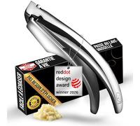 Presse-ail en Acier Inox - Écrase l'Ail Sans Épluchage - Garantie 5 ans - Démontable et Passe au Lave Vaisselle - Nettoyage Facile - Hachoir Ail Professionnel inoxydable par Gourmet Easy