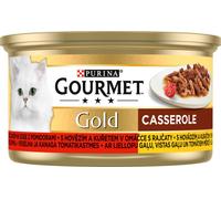 Gourmet Gold Cat Food Casserole avec boeuf et poulet en sauce tomate 85 g