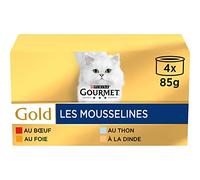 Gourmet - Gold Les Mousselines Multivariétés - 4 x 85 g (x24) - pour Chat Adulte