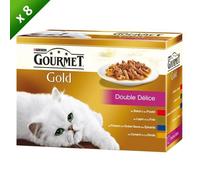GOURMET Gold Double Délice Multivariétés - Pour chat adulte - 12x85 g (x8)