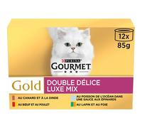 Gourmet Pâtée Double Délice pour chat – 4 variétés – 12x85g