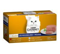 Gourmet Gold Les Mousselines Mousse Multivariétés 85g par 4 rations (lot de 2 soit 8 rations)