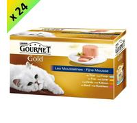 GOURMET GOLD Les Mousselines Multivariétés - 4 x 85 g (x24) - Pour chat adulte