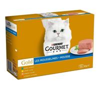 GOURMET GOLD Les Mousselines - Pâtée pour chat 4 variétés - 12x85 g