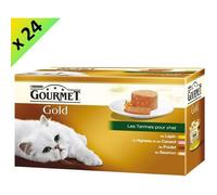 GOURMET GOLD Les Terrines Multivariétés - 4 x 85 g (x24) - Pour chat adulte
