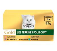 Gourmet Gold Les Terrines - Pack variété de nourriture pour chat - 4 x 85 g