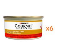 GOURMET Gold Savoury Cake au bœuf et aux tomates 6x85 g