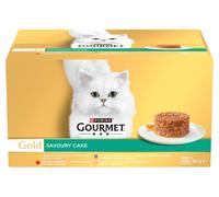 GOURMET Gold Savoury Cake Poulet, bœuf, agneau et dinde 48×85 g