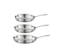Gourmet - Lot de 3 poêles inox 24-28-32cm