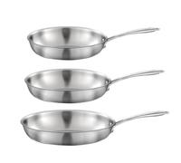 Gourmet - Lot de 3 poêles inox 24-28-32cm