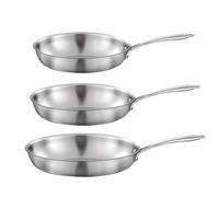 Gourmet - Lot de 3 poêles inox 24-28-32cm Cuisinox