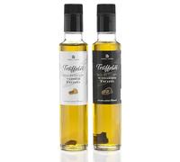 Gourmet Lot d'huile de truffe (2 x 250 ml) avec véritable truffe noire et blanche, à base d'huile d'olive vierge, pour sauces et pour affiner les plats, convient aux régimes végétaliens et sans gluten