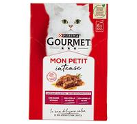 GOURMET Mon Petit Aliment Humide pour Chats Adultes Filettini avec Boeuf, Veau et Agneau 6 Enveloppes de 50 g