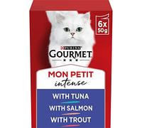 Gourmet Mon Petit Cat Food Tuna, Salmon and Trout 6x50 g (Pack of 8)