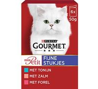 Gourmet Mon Petit Intense Fish Selection Nourriture pour Chat, Nourriture Humide au Thon, Saumon ou Truite en Sauce - 6x50g - Boîte de 4 (24 Sachets Portions ; 1,2kg)