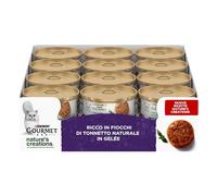GOURMET Nature's Creations Aliments humides pour Chats Adultes Flocons de tonneau Naturel en gelée 24 boîtes de 70 g