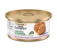 GOURMET Nature's Creations Aliments humides pour Chats Adultes, Flocons de tonneau Naturel et crevettes en gelée, 24 boîtes de 70 g