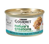 Gourmet Nature's Creations Nourriture pour chat Nourriture humide avec thon, tomate et riz - 24 x 85 g - (24 boîtes ; 2,04 kg)
