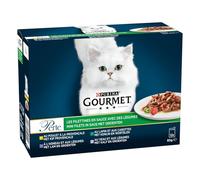 Gourmet - Pâtée Mini Filets en Sauce, Saveurs Agneau & Poulet, Texture Moelleuse (12x85g) - Le Lot De 3