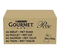 GOURMET | Perle | Les Filettines en Sauce | Aliment Complet pour Chat Adulte | Sachets Fraîcheur | Au Boeuf, Au Poulet, Au Thon, Au Saumon | 96 x 85 g