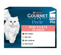 GOURMET PERLE Les Filettines en Sauce Multivariétés - 60x85g - Sachets Repas pour chat adulte