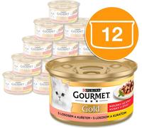 Gourmet Pièces d'or au jus au saumon et au poulet 12 x 85 g