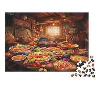 Gourmet PlatterAdult Classic Puzzle Fruit Barbecue (lit Roast Meat) Potluck Birthday1000 PiecesDecoration Paint, PosterAdultes Jeu Éducatif Défi JouetWooden Puzzle Modern Wall ArtUnique Home Decor G