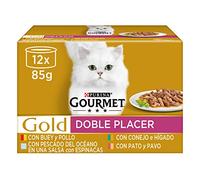 Gourmet Purina Gold Double Plaisir Nourriture Humide pour Chat Lot de 8 Paquets de 12 boîtes 85 g - 96