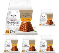 GOURMET Revelations | Chat | Bouchées en Gelée | Au Poulet | Portions Repas pour Chats Adultes |4 x 57 g (Lot de 5)