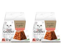 GOURMET Revelations | Chat | Bouchées en Gelée | Au Saumon | Portions Repas pour Chats Adultes | 4 x 57g (Lot de 2)