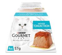 Gourmet Revelations Mousseline au Thon nappée de Sauce - 4 X 57g - Portions Repas pour Chats Adultes - Lot de 6