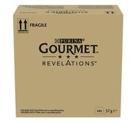 Gourmet REVELATIONS Mousseline au thon et saumon nappée de sauce – 48 x 57 g, pour chats adultes