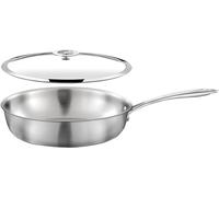 - Gourmet - Sauteuse 24 Cm Inox - Triply - Compatible Tous Feux Dont Induction - Acier Inoxydable 18/10 - Poignée Fixe - Couvercle - Sans Pfas, Ptfe, Pfoa - Made In France