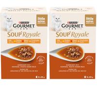 Gourmet Soup Royale Lot de 8 soupes pour Chats avec bœuf, Poulet ou Dinde - Complément Alimentaire pour Chats Adultes - 6 x 45 g