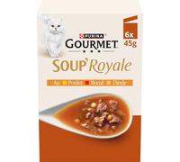 GOURMET | Soup Royale | Soupe Exquise à la Viande | Aliment Complémentaire Humide pour Chat Adulte| Elaboré avec des ingrédients de Haute Qualité | Poulet, Dinde, Bœuf | Sachets Fraîcheur