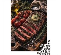 Gourmet Steak Dinner with Tomatoes Plaque Murale en Métal 70x50cm/1000pcs pour Le Pub Ou Le Café, pour Le Bureau, Le Studio Et L’Atelier Créatif